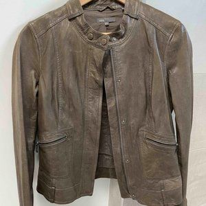 LIKE NEW - Vince Moto Leather Jacket, Brown, Size Medium